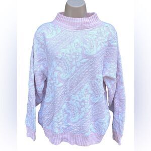 KATE COLLINS 40 baby pink embroidery Sweater Silver Glitter Size L
